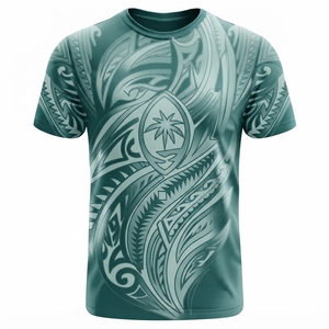 Camiseta de Manga Corta para Hombre, Cuello Redondo, Corte Regular, Diseño Tribal, Patrón Sólido, Secado Rápido, Alta Calidad, Precio al por Mayor - Product Image 1