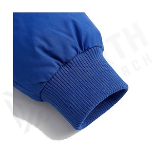 Blue Quilted Puffer <b>Jacket</b> Women Winter Stand Collar Full <b>Sleeve</b> Zipper Closure Thick Polyester Filling <b>Short</b> Length Solid Color - Product Image 6