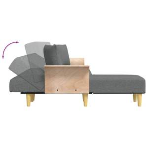 Sofá Cama en Forma de L, Color Gris Oscuro, de Poliéster, Tamaño Grande, con Madera Contrachapada, Elegante y Duradero - Product Image 6