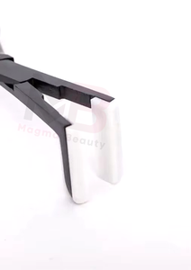 Pinzas para Extensiones de Cabello, Color Negro, Acero Inoxidable Recubierto, Pinzas para Sellado de Extensiones con Cinta Adhesiva, Punta Plana - Product Image 6