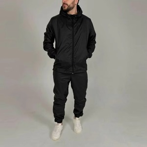High Quality New Black Design Nylon Polyester Summer Windbreaker Zipper Sets Breathable Comfortable High Street Tracksuit - Product Image 3