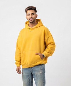 Sweat à capuche oversize pour homme en molleton de coton épais, style streetwear, avec logo personnalisé imprimé, pour l'hiver, décontracté - Product Image 5