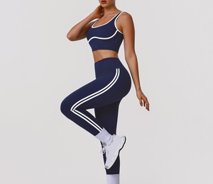 Nuevo Conjunto de Yoga de 2 Piezas para Mujer, Sin Costuras, Ligero, Moldeador, con Bloques de Color, Cintura Alta Elástica, para Gimnasio, Deportes y Yoga - Product Image 4