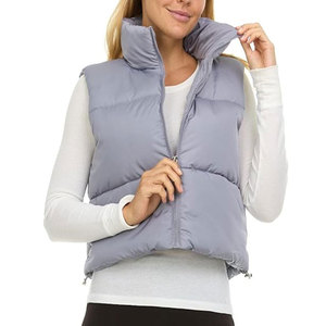 <span class=keywords><strong>Gilet</strong></span> Imbottito <span class=keywords><strong>Marrone</strong></span> da <span class=keywords><strong>Donna</strong></span> con Colletto Alto e Chiusura a Cerniera, Abbigliamento Casual - Product Image 3