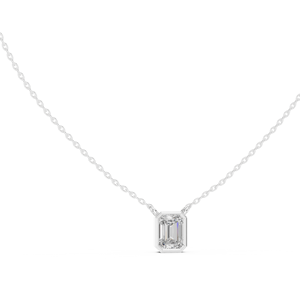 Pendentif en or 14 carats avec diamant taille émeraude, diamant de laboratoire, moissanite pour femme, mariage, fiançailles, cadeau, usage quotidien, bureau - Product Image 2