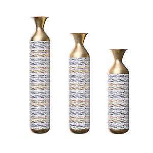 Vase de table en laiton fait main avec motif géométrique, style bohème, décoration - Product Image 3