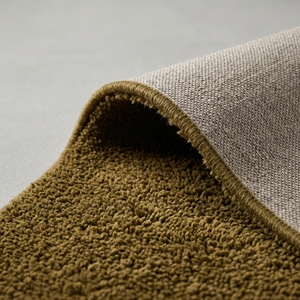 Tapis épais en laine/coton texturé, fait main, écologique, à poils moyens, de couleur marron uni, style scandinave, pour salon moderne - Product Image 1