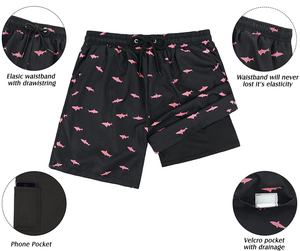 Latest Design <b>Men's</b> Swim <b>Trunks</b> Summer Beach Shorts <b>Mens</b> Sublimated Swim <b>Trunks</b> with Compression Liner - Product Image 6