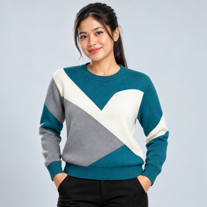 Pull décontracté pour femme en tissu tricoté doux de qualité supérieure, chaud, confortable, respirant, durable, design élégant - Product Image 1