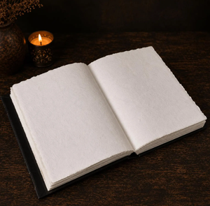 Diario de Cuero Azul Hecho a Mano con Pentagrama |   Libro de Sombras, Grimorio, Cuaderno Pagano (200 Páginas) - Product Image 5