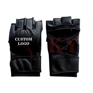 Gants de combat MMA professionnels personnalisables avec logo, gants demi-doigts pour la lutte - Product Image 1