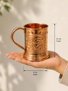 Copper Water Mug Premium Handmade Drinkware With Elegant Hammered Design for Daily Hydration Needs - Product Image 3