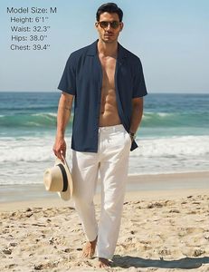 เสื้อเชิ้ตผู้ชาย Aero Textured แบบติดกระดุม แขนสั้น ทรงคิวบา น้ำหนักเบา ระบายอากาศได้ดี เหมาะสำหรับใส่ไปเที่ยวชายหาดในฤดูร้อน รุ่นปี 2026 - Product Image 4