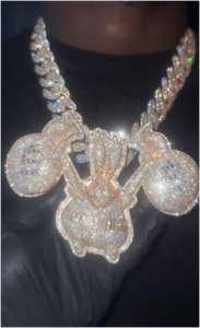 Pendentif 3D en diamant de laboratoire certifié IGI, style hip-hop personnalisé, en argent 925 plaqué or, chaîne VVS, bijoux fins pour hommes - Product Image 2