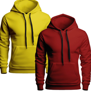 Sweat-shirt à capuche oversize pour homme, couleur unie, coton French Terry, décontracté, automne, avec logo imprimé sur le devant, coupe classique - Product Image 5