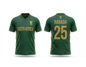 South Africa Cricket Jersey Custom Team Shirt Sublimation Printed 100% <b>Polyester</b> Breathable Comfortable Unisex Adult Sports XL - Product Image 1