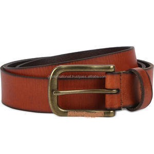 ขายส่งเข็มขัดหนังและอุปกรณ์เสริม เข็มขัดหนังแท้สีแทนสำหรับทุกเพศ พร้อมหัวเข็มขัดทองเหลืองแท้ทุกขนาด - Product Image 4