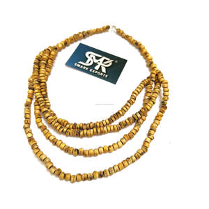 Collier ras du cou ethnique tribal fait main en corne de buffle brûlée, multi-brins, pour femme - Product Image 5