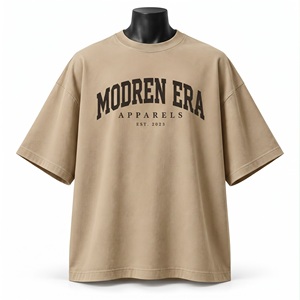 Camiseta gráfica extragrande de algodón grueso verde bosque, fabricación al por mayor de ropa urbana de marca personalizada OEM. - Product Image 2