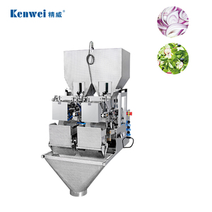 Máquina de embalagem de vegetais automática com 2 cabeças, pesador linear de cinto e máquina de embalagem