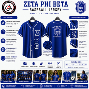 เสื้อเบสบอลแขนสั้นคอวีผ้าขนสัตว์ปักลาย Zeta Phi Beta Sorority สำหรับผู้หญิง |   ระบายอากาศได้ดี แห้งเร็ว - Product Image 5