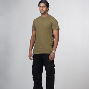 Men's dark blue nonwoven round neck <b>tshirt</b> <b>polyester</b> cotton fabric <b>tshirt</b> for men for regular use in summer made in Bangladesh - Product Image 4