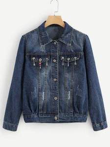 Wholesale Custom Genuine Denim Jacket for Women High Quality Regular Fit Knitted Breathable - Product Image 3