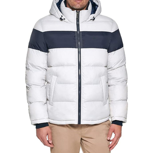 Mens 2025 Winter Waterproof Zipper Stand Collar Casual Stylish Custom Design Puffer <b>Bubble</b> <b>Coat</b> Jacket - Product Image 1
