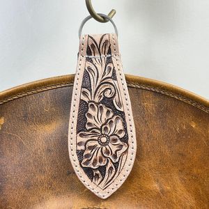 <b>Crafted</b> Genuine Cow <b>Leather</b> Magnetic Hat Clip Floral <b>Tooled</b> Western Hat Holders Secure Magnet for Hiking Ranch Rodeo & Daily Use - Product Image 4