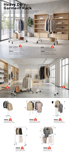 Portable metal Clothing <b>Rack</b> With <b>Wheels</b> Minimalist Design Single Tier Storage Holder For Wardrobe Use - Product Image 4