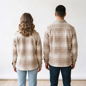 Unisex <b>Flannel</b> <b>Jacket</b> 100%Cotton Turn Down Collar Long Sleeve Button Up Checked <b>Jacket</b> <b>Men</b> Casual Wear Winter Plaid <b>Jacket</b> - Product Image 3