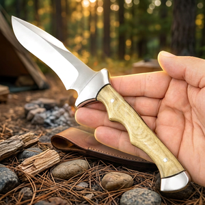Couteau de chasse et de camping artisanal de 10 pouces, à lame pointue, manche en micarta, acier D2, couteau utilitaire OEM EDC avec étui en cuir - Product Image 1