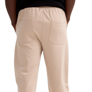 Men's Fleece <b>Trousers</b> Relaxed Straight Leg <b>Elastic</b> <b>Waist</b> Casual Sweatpants <b>with</b> Side Pockets Open Hem for Everyday Lounge Wear - Product Image 4