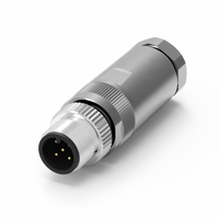 Connecteur industriel mâle/femelle Nian-Yeong M12 de type assemblé, codé A, étanche IP67, température de fonctionnement -20~85°C
