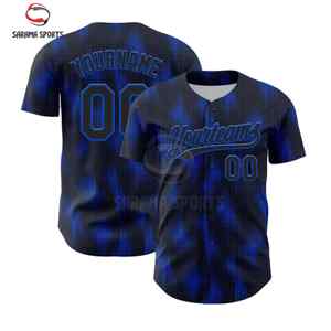 เสื้อเบสบอลแบบคัลเลอร์บล็อก โพลีเอสเตอร์ 100% ลายนูน ระบายอากาศได้ดี คอวี แห้งเร็ว ซับเหงื่อ ติดกระดุม - Product Image 1
