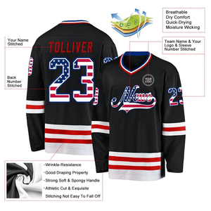 Maillots de hockey sur glace personnalisés pour hommes de haute qualité, respirants, à manches courtes, avec logo frontal, vente en gros, nouveauté - Product Image 3
