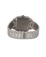 Montre à quartz pour homme de haute qualité, classique, luxueuse, avec cadran blanc et rouge, entièrement pavée de diamants, en acier inoxydable, 10 bars d'étanchéité, 41 mm