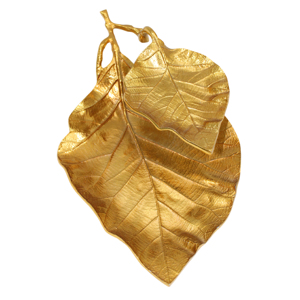 Plateau de service élégant en forme de feuille, plateau en métal pour la vaisselle de la maison, couleur nickel brillant, vaisselle personnalisée - Product Image 4