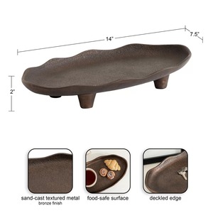 Plateau de service en métal tendance Smart Choice, plat décoratif en aluminium poli, plat à fruits pour la décoration de table de mariage ou de fête - Product Image 5