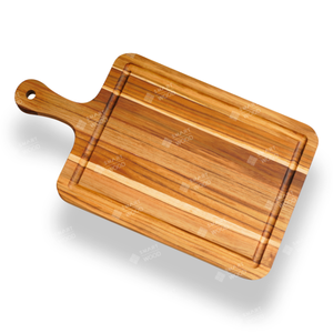 Tabla de Cortar Rectangular de Madera de Teca con Certificación FSC (1.8 cm de Grosor) Edición EmeraldChef |   Base Culinaria Ergonómica - Product Image 6