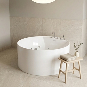 Baignoire autoportante en acrylique avec drain intégré - FW-M-2001 - Massage contemporain et immersion profonde - OEM/ODM pour l'hôtellerie et usage résidentiel - Product Image 6