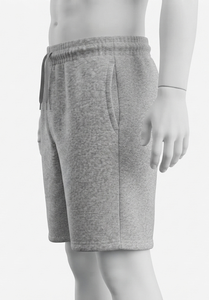 Shorts Bermuda en Coton Gris pour Homme, Couleur Unie, Décontracté, Taille Mi-Haute, Tricoté, Respirant, Coupe Classique - Product Image 3