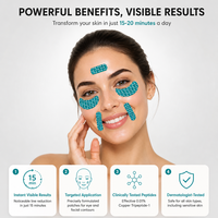 Patchs oculaires en coton infusés de peptides, de niacinamide et de caféine, anti-rides et anti-poches, vente en gros