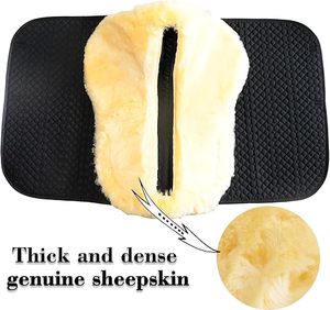 English Jumping Saddle Pad with Sheepskin Trim Lambskin Wool Fleece Lining Square Design for <b>Equestrian</b> Riding (Customizable) - Product Image 6