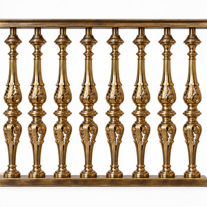 Barandilla Clásica de Latón con Balaustres Decorativos Esculpidos para Hoteles de Lujo, Villas y Grandes Escaleras - Product Image 2