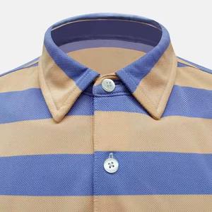 Chemise de golf pour homme en polyester respirant, extensible dans quatre directions, à séchage rapide, antibactérienne, surdimensionnée, logo personnalisable OEM - Product Image 4