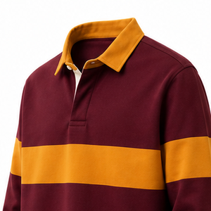 Chemises de rugby décontractées en tricot respirant à manches longues, impression numérique, coton et lin, uniformes d'équipe OEM, exportation directe usine - Product Image 6