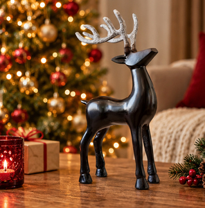 Décor de Noël Design cerf en métal Standard en laiton AK avec finition en Bronze noir pour pièce maîtresse de vaisselle/décor de Noël - Product Image 5