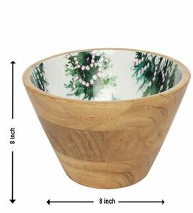 Tazón de Servir de Alta Calidad, Ecológico, con Diseño Impreso en Esmalte, Tazón de Madera para Servir Frutas y Ensaladas - Product Image 5