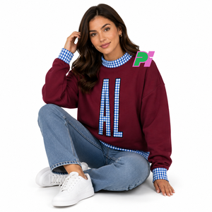 เสื้อสเวตเชิ้ตคอเต่าผู้หญิงแบบ Alabama พร้อมลายปัก AL แบบกำหนดเอง ผ้าฝ้าย 100% สตรีทแวร์ เป็นมิตรกับสิ่งแวดล้อม เสื้อคอเต่าสำหรับฤดูหนาว - Product Image 5